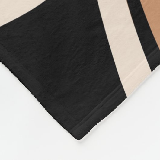 Monogrammed Black Brown Cream Marble Swirl Pattern Fleece Deken (Hoek)