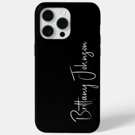 Monogrammed Black iPhone 15 Pro Max Hoesje