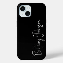 Monogrammed Black iPhone 15 Case
