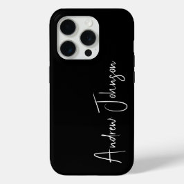 Monogrammed Black iPhone 15 Pro Case