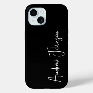 Monogrammed Black iPhone 15 Case