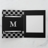 Monogrammed Black Checkered Kaart (Binnen)
