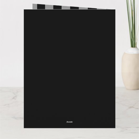 Monogrammed Black Checkered Kaart (Achterkant)
