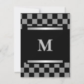 Monogrammed Black Checkered Kaart (Voorkant)