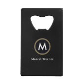 Monogrammed Black Creditkaart Flessenopener (Achterkant)