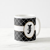 Monogrammed Black Diamond Koffiemok (Voorkant rechts)