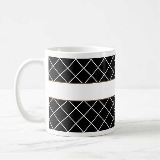Monogrammed Black Diamond Koffiemok (Links)