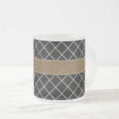 Monogrammed Black Diamond Matglas Koffiemok (Voorkant rechts)