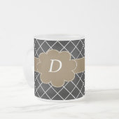 Monogrammed Black Diamond Matglas Koffiemok (Voorkant links)