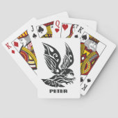 Monogrammed Black Eagle Pokerkaarten (Achterkant)