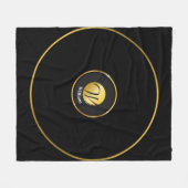 Monogrammed Black en Gold Fleece Deken (Voorkant (Horizontaal))