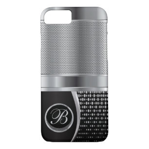 Monogrammed Black en Silver Metallic Mesh Case-Mate iPhone Case