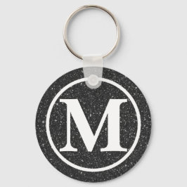 Monogrammed Black Glitz BB Sleutelhanger