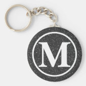 Monogrammed Black Glitz BB Sleutelhanger (Voorkant)