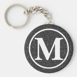 Monogrammed Black Glitz BB Sleutelhanger
