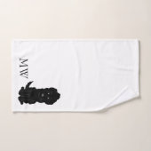 Monogrammed Black Goldendoodle Dog Design Bad Handdoek (Handdoek)