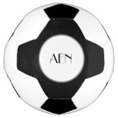 Monogrammed Black Gray White Voetbal (Voorkant)