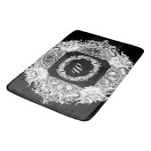 Monogrammed Black in White Home Decor Damask Toile Badmat (Gekanteld)