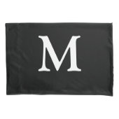 Monogrammed Black Kussensloop (Voorkant)