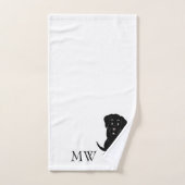 Monogrammed Black Labrador hondenontwerp Bad Handdoek (Handdoek)