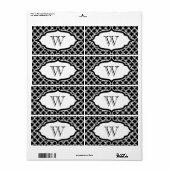 Monogrammed Black Lace Labels (Full Sheet)