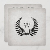 Monogrammed Black Laurel Vow Renewal Kaart (Voorkant / Achterkant)