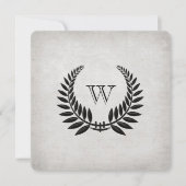 Monogrammed Black Laurel Vow Renewal Kaart (Voorkant)