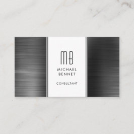 Monogrammed Black Metallic Folie Consultant Visitekaartje
