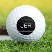 Monogrammed Black Sjabloon Personalized Golfer Golfballen