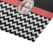 Monogrammed Black/White Chevron Cutting Board Snijplank (Hoek)