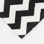 Monogrammed Black/White Chevron Fleece Blanket (Hoek)