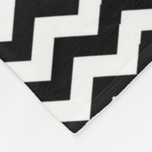 Monogrammed Black/White Chevron Fleece Blanket (Hoek)