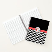 Monogrammed Black/White Chevron Spiral Notitieboek (Binnen)