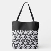 Monogrammed Black & White Henna Pattern Tas (Achterkant)
