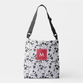 Monogrammed Black White Medical Pattern Neurse Crossbody Tas (Voorkant)