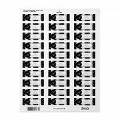 Monogrammed Black & White Musical Stripes Labels 2 (Full Sheet)