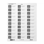 Monogrammed Black White Polka Dot Pattern Etiket (Full Sheet)