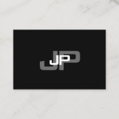 Monogrammed Black White Simple Modern Sjabloon Visitekaartje (Voorkant)