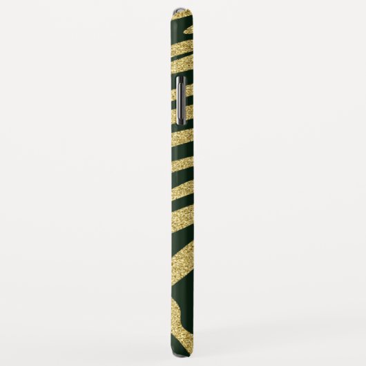 Monogrammed Black Zebra-Skin Stripes on Gold Case-Mate iPhone Case (Achterkant/rechts)