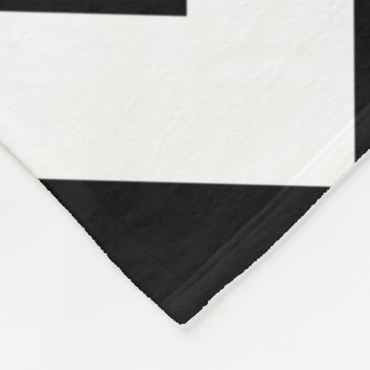 Monogrammed Black Zigzag Pattern Fleece Deken (Hoek)