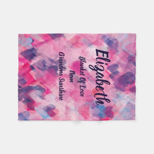 Monogrammed Blanket of Love Fleece Deken (Voorkant (Horizontaal))