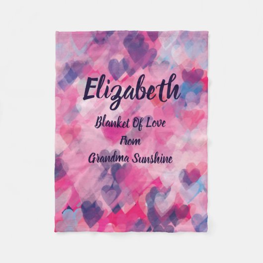 Monogrammed Blanket of Love Fleece Deken (Voorkant)