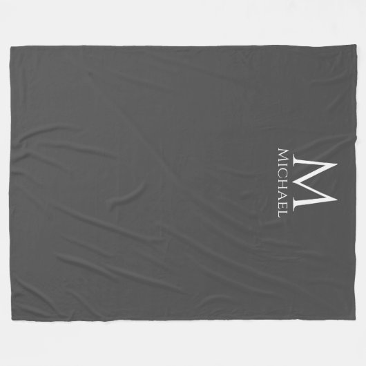 Monogrammed Blankets Elegant Moderne Sjabloon Fleece Deken (Voorkant (Horizontaal))