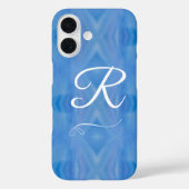 Monogrammed Blauw en Wit iPhone / iPad case (Achterkant)