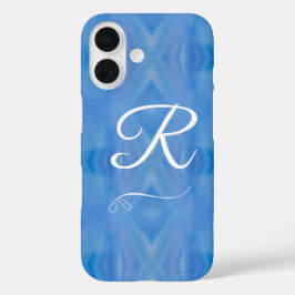 Monogrammed Blauw en Wit iPhone / iPad case