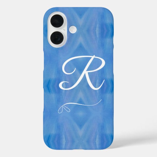 Monogrammed Blauw en Wit iPhone / iPad case (Achterkant)