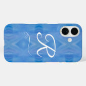 Monogrammed Blauw en Wit iPhone / iPad case (Achterkant (horizontaal))