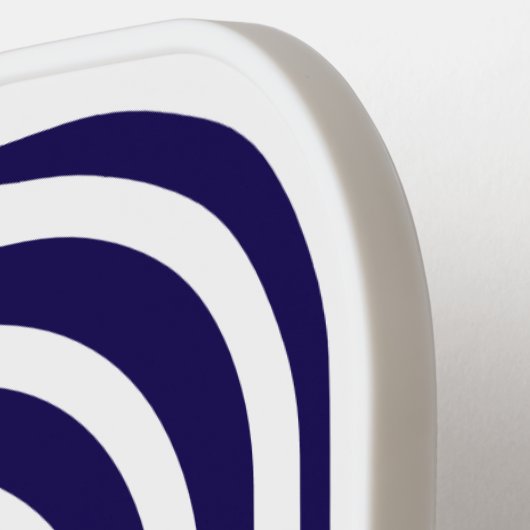 Monogrammed blauw en wit optische illusie pickleball paddle (Links Detail)