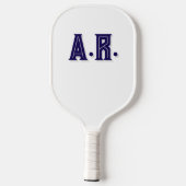 Monogrammed blauw en wit optische illusie pickleball paddle (Achterkant)