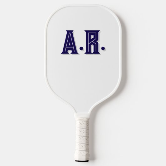 Monogrammed blauw en wit optische illusie pickleball paddle (Achterkant)